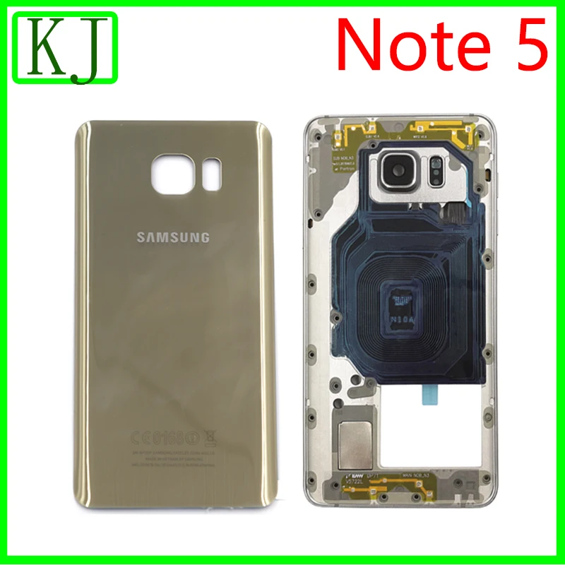

New Note5 Full Housing For Samsung Galaxy Note 5 N920 N920F Back Battery Cover + Middle Frame Board Complete Case Parts
