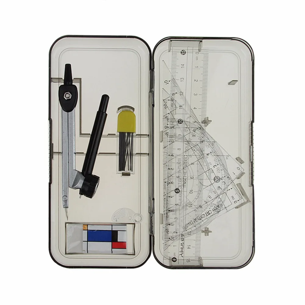 8pcs Math Tool Sets w/ Rulers,Mechanical Refill