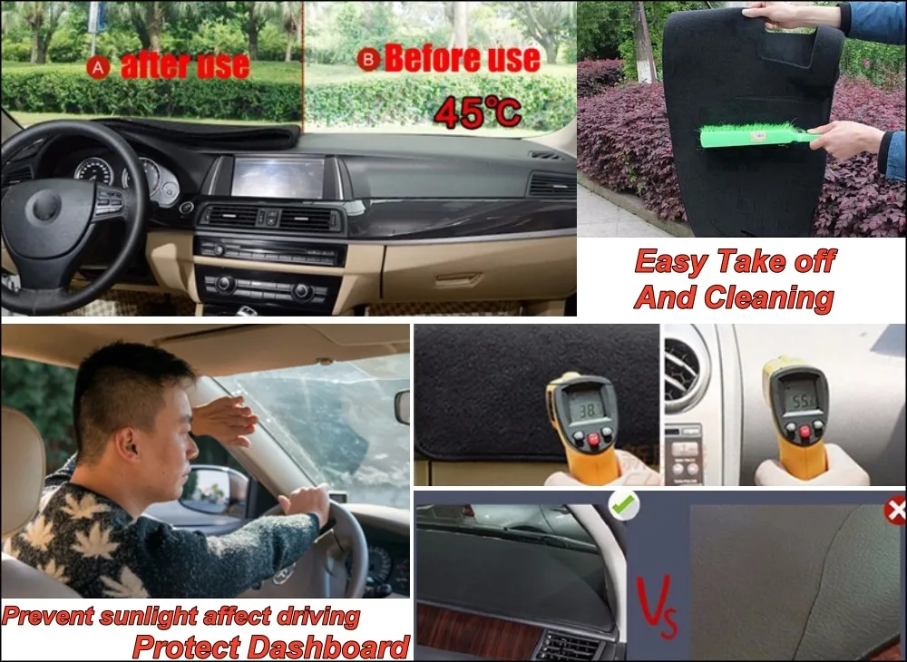 Dashboard Mat Original Factory Shape pad Protection Cover Carpet Dashmat Special Model For TOYOTA Yaris L Vios XP150 Functions