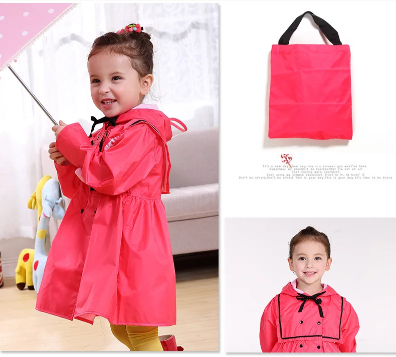 6.Kids Children's Raincoat Rain Coat Poncho Jackets Rainsuit Outdoor Rainwear For Children Girl's Polyester Yellow Red Rain Ponchos
