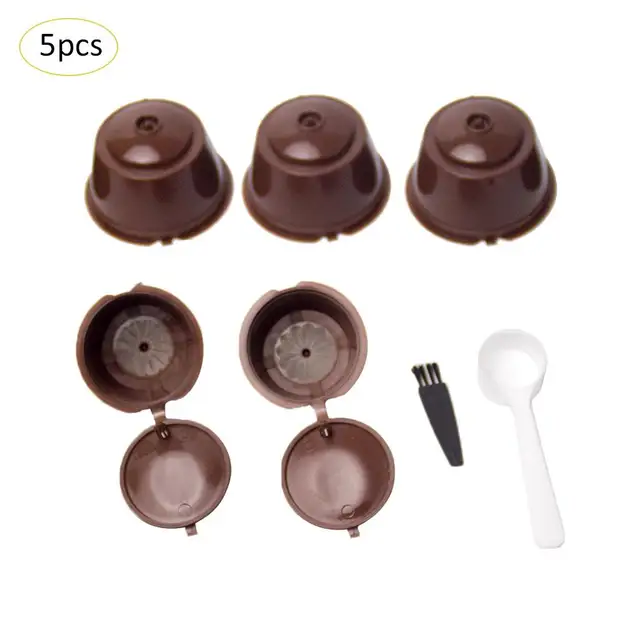 Best Price 5pcs/pack Coffee Filter Basket Capsules Reusable Refillable Nescafe Capsule Cup Cafeteira Dolce Gusto Coffee Capsule Caps Spoon Best Price 5pcs/pack Coffee Filter Basket Capsules Reusable Refillable Nescafe Capsule Cup Cafeteira Dolce Gusto Coffee Capsule Caps Spoon