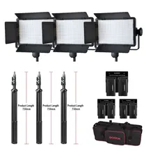 Godox Профессиональный светодиодный свет led500c Сменные версии 3300 К-5600 К + аккумулятор + двойной Зарядное устройство + 2 м Свет Стенд