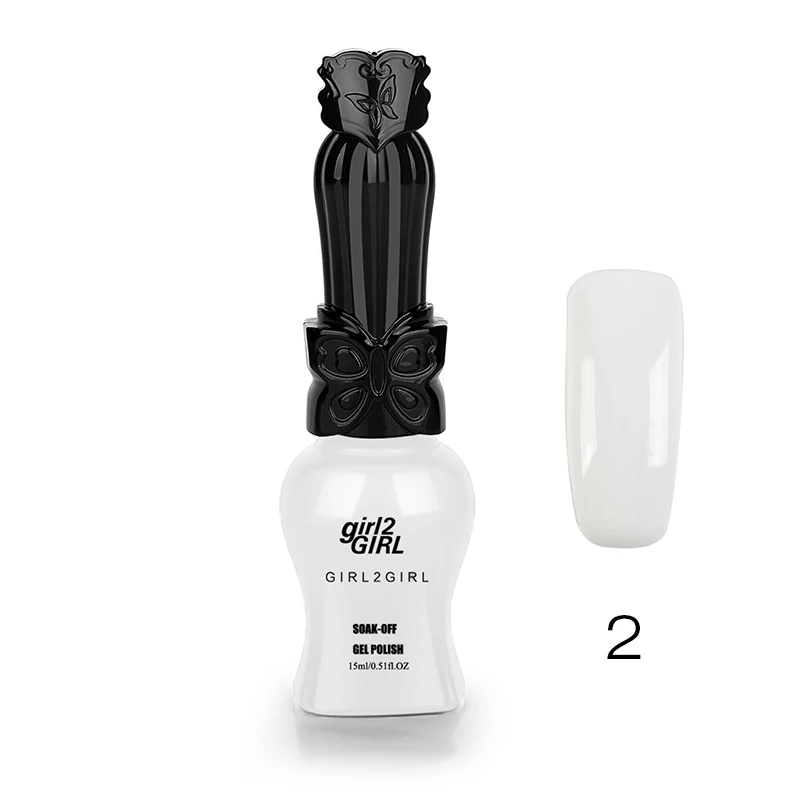 Гель-лак для ногтей GIRL2GIRL, долговечный УФ-лак для замачивания, Цветные бутылки, белый, черный, серый цвет, Гель-лак - Цвет: G2-2