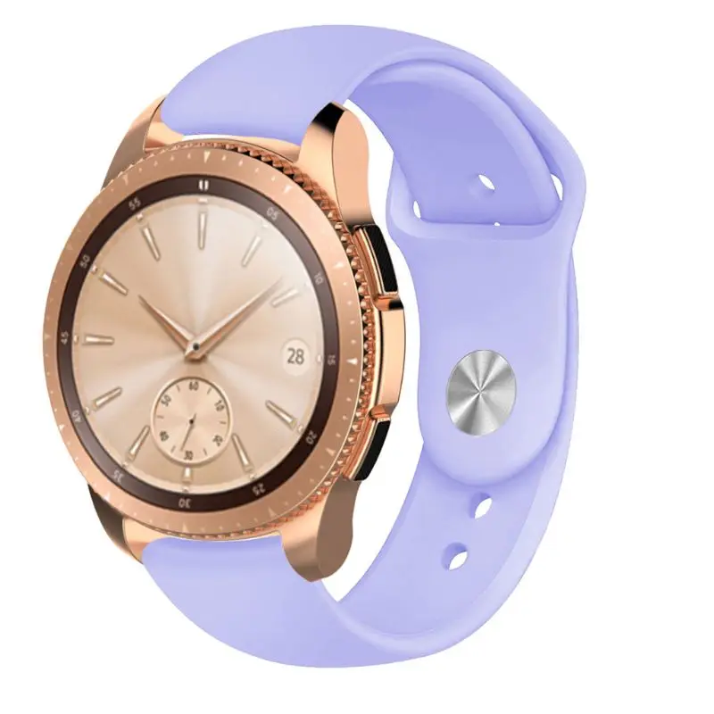 Light purple Силиконовый ремешок для часов Замена для samsung Active R500/samsung Galaxy Watch R810 42 мм/samsung gear Sport R600/samsung R720 - Цвет ремешка: Light purple