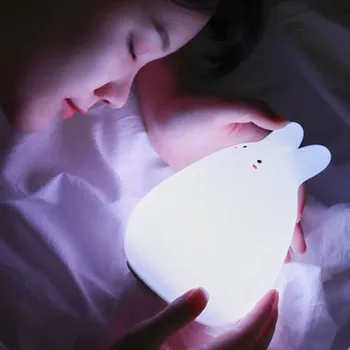 

LED Night Light USB Rechargeable Silicone Night Lights Warm Cute Cat 7-Color Modes Pat light Induction Fashion Warm Light