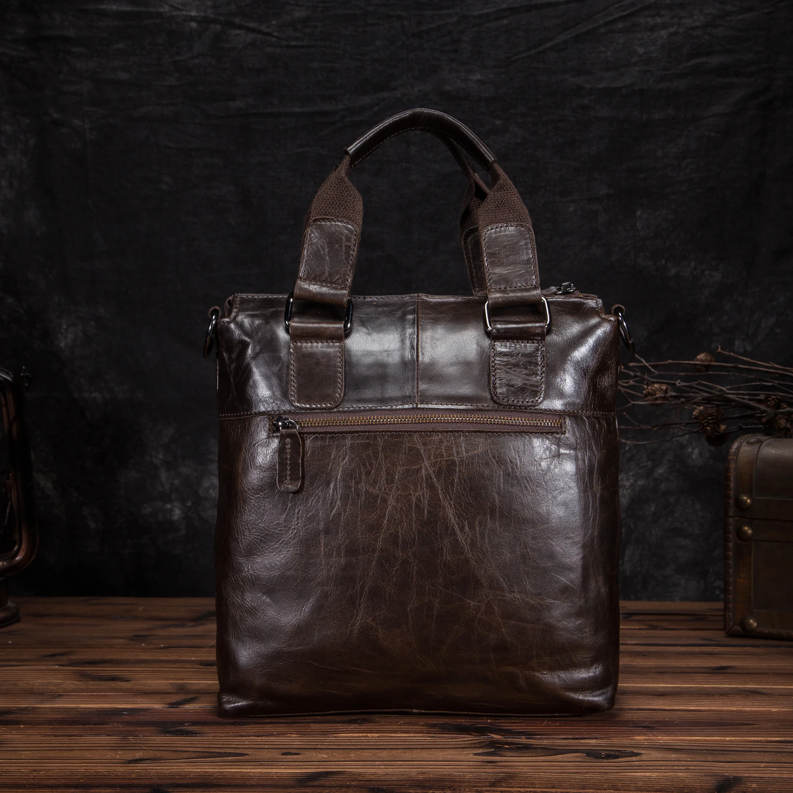 Мужской кожаный Ретро дизайнерский деловой портфель, повседневная дорожная сумка для ноутбука 12 дюймов, сумка-тоут, сумка-мессенджер, портфель, B259-dc
