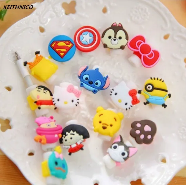 

KEITHNICO 10pcs Cartoon Cable Saver Protector USB Charger Data Wire Line Protective Cover Cable Winder For iPhone 5s 6s