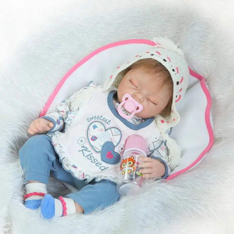 Новые куклы NPK Reborn 55 см реалистичные силиконовые спящие сладко Bebe игрушки куклы Детские интерактивные игрушки; лучший подарок для детей