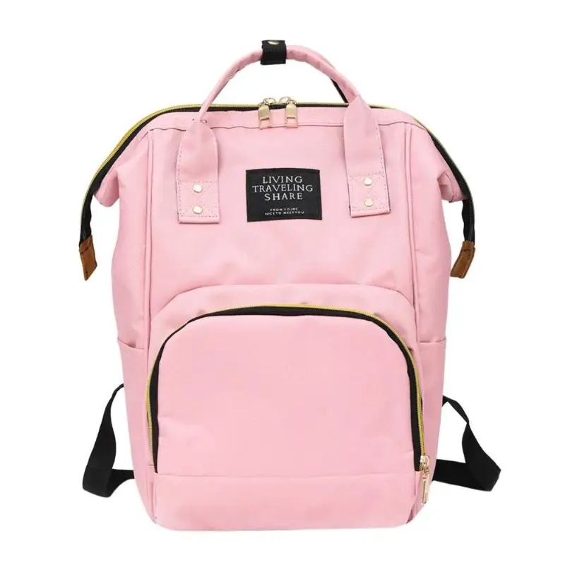 Женский модный рюкзак для мам, сумка для подгузников для мам, Большая вместительная детская сумка, рюкзак для путешествий, дизайнерская сумка для ухода за ребенком - Цвет: Light Pink