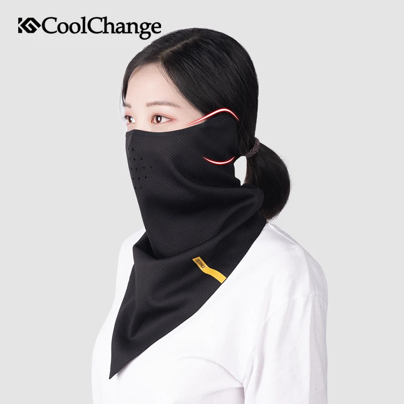 Фирмы Coolchange для велосипеда уход за кожей лица Маска Зимний Теплый непродуваемый эластичные дышащие Велоспорт маска толщиной Ушные Крючки из Полар-флиса маска велосипедиста