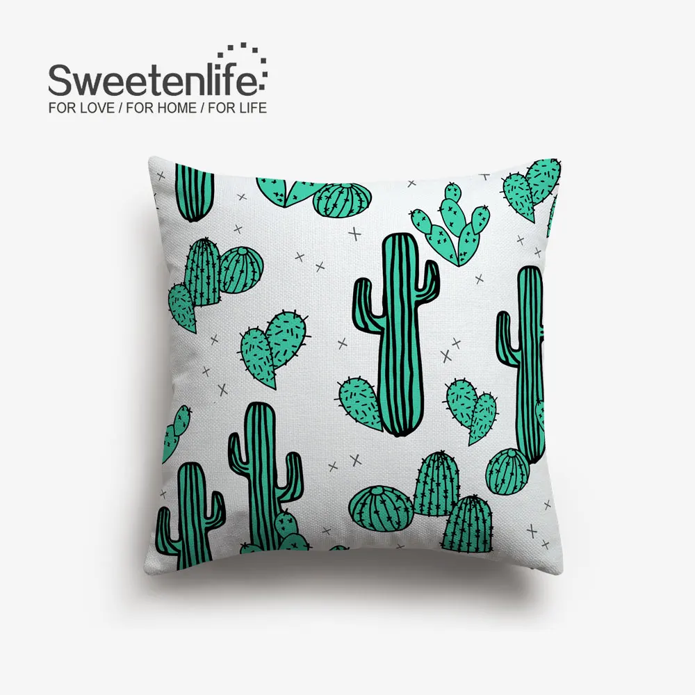 Sweetenlife Акварельный узор бросок наволочки тропическая Подушка-кактус чехол красные и желтые цветы декоративные Чехлы для подушек - Цвет: SL0162