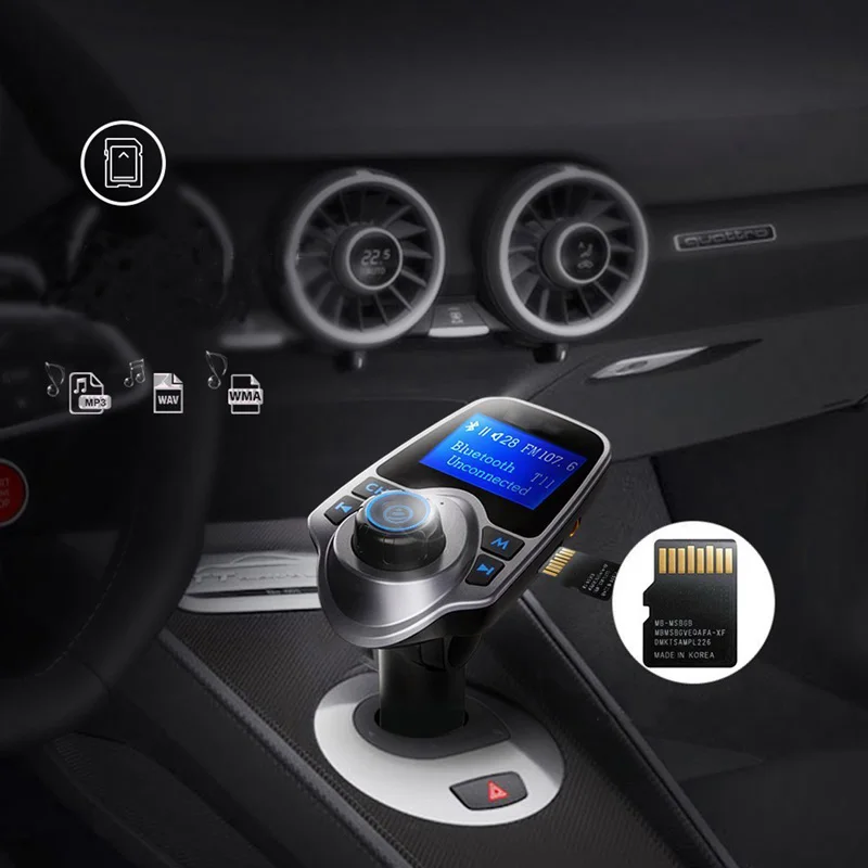 Беспроводной ЖК Bluetooth автомобильный комплект MP3 FM передатчик AUX USB зарядное устройство Handsfree