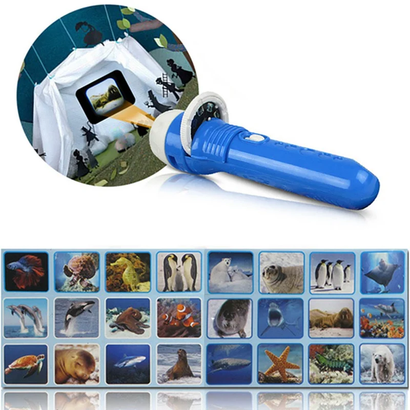 

Flashlight Projector Slide Equipment For Baby Sleep Story Animal Slide For Infants Children Light-up Toy Early Enlightenment