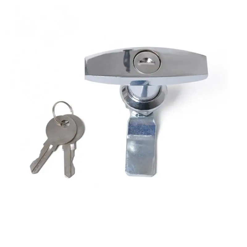 1pc Silver VODOOL T ручка замок из сплава цинка с ключами для прицепа караван навес Toolbox черные, оцинкованные сплав Материал 1/2 x замки 2/4 x ключи - Цвет: 1pc Silver