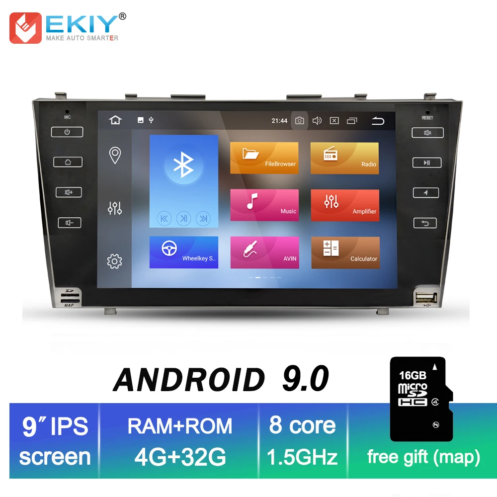 EKIY 9 ''ips 2 Din Автомобильный мультимедийный плеер gps Navi Android 9,0 4G 32G для Toyota Camry 7 XV 40 2006-2011 Wifi стерео аудио радио