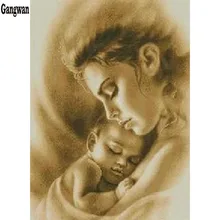 Полная квадратная/круглая Алмазная вышивка крестиком DIY Алмазная картина для мамы и ребенка фото на заказ комната картина из камней-стикеров