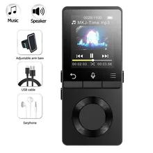 Металлический MP3-плеер с громким динамиком, музыкальный плеер без потерь поддерживает запись fm-радио с наушниками HD+ спортивная повязка