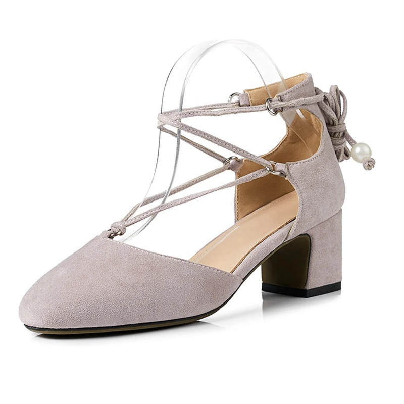 Женские босоножки на шнуровке SIMLOVEYO сандалии с круглым носком и перекрестной