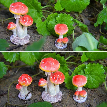

NEW Mini Mushroom Miniature Fairy Garden Terrarium Figurine Dollhouse Decor