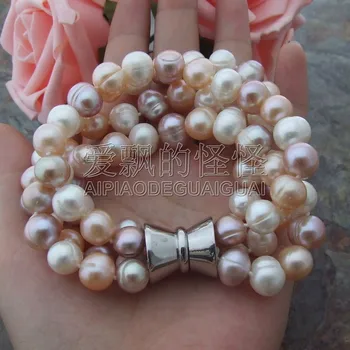 

B091810 8" 10-11MM Multi color Pearl Bracelet