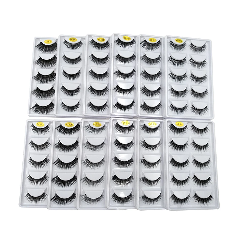 

5D Mink Lashes 5 Pairs Natural Wispy Eyelash Extension Kit Professional Long Messy Cilios Pack Beauty Make Up Tools Maquiagem
