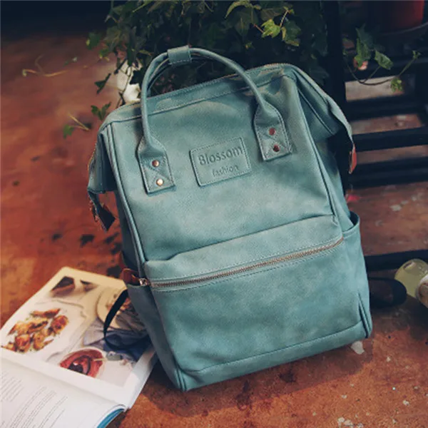 Модный бренд рюкзак женская сумка школьные сумки для девочек-подростков повседневные Однотонные Рюкзак Школьный Mochila рюкзак сумка женская рюкзак женский - Цвет: green