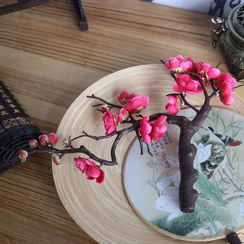 Flone Artificial Plum Blossom Silk Plant Flower Branch Fake Flowers Wedding Home Offic Garden Craft Decoration Supplies (10)
