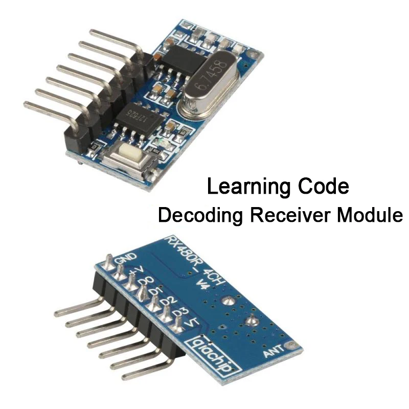 QIACHIP 2 шт 433 mhz РФ приемник обучения декодер кода модуль 433 МГц Беспроводной 4-канальный выход для дистанционного управления 1527 2262 кодирования