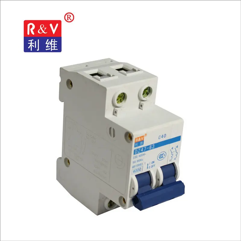 R &amp V DZ47-63 2P 16A20A 32A 40A MCB Электрический автоматический выключатель воздуха |