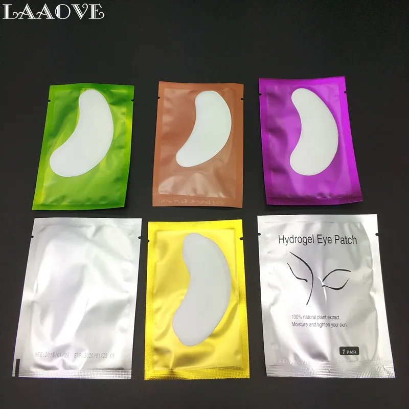 LAAOVE оптовая продажа 100 пар/лот бумажные патчи для ресниц подушечки глаз женские
