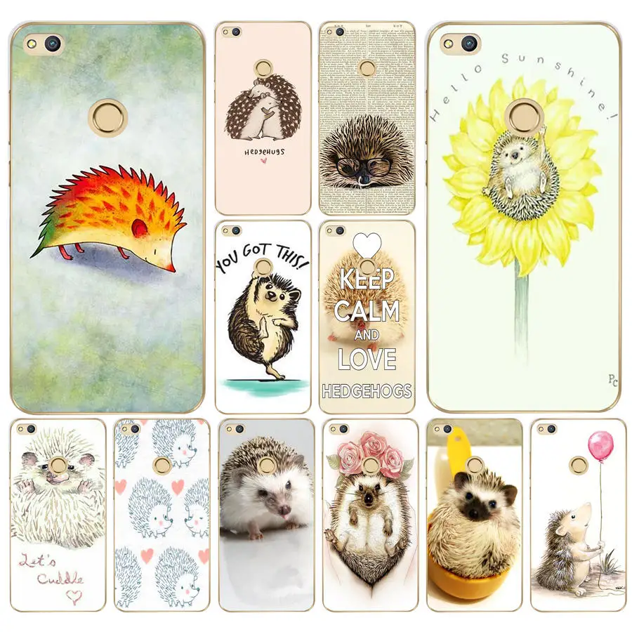 

92AD Darcy hedgehog Sheep Hard Transparent Cover Case for Huawei p8 P20 honor 9 Lite mate 10 pro y6 y5 2017