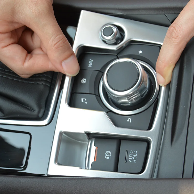 

LHD Multimedia Knob AUTO HOLD Cover for Mazda3 Axela 2016 2017 Control Panel Accessories