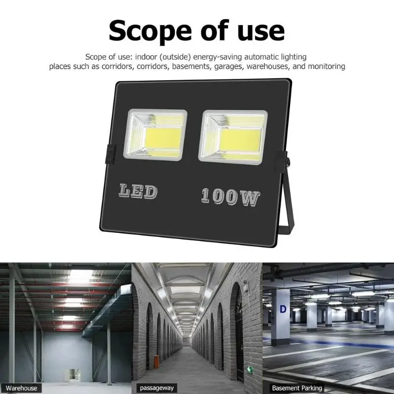 288 прожекторная лампа COB 220 V 100 W Водонепроницаемый рекламы уличное освещение газона Сад Путь наземные лампы