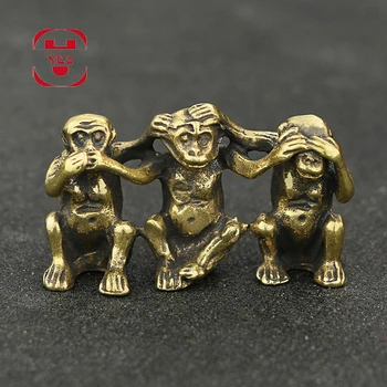

YSE Copper Three No Wise Monkeys No See No Listen No Say Antiques Collection Anti Villain Feng Shui Creative Crafts Decoration
