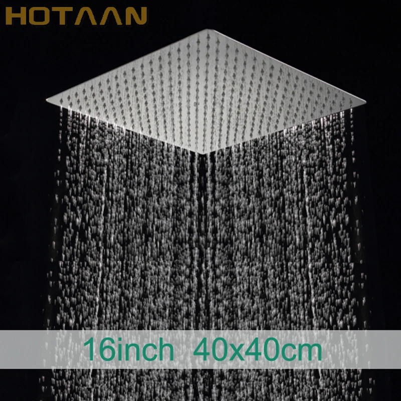 SUS304StainlessSteelChromeShowerHead16inch40x40cmRainfall