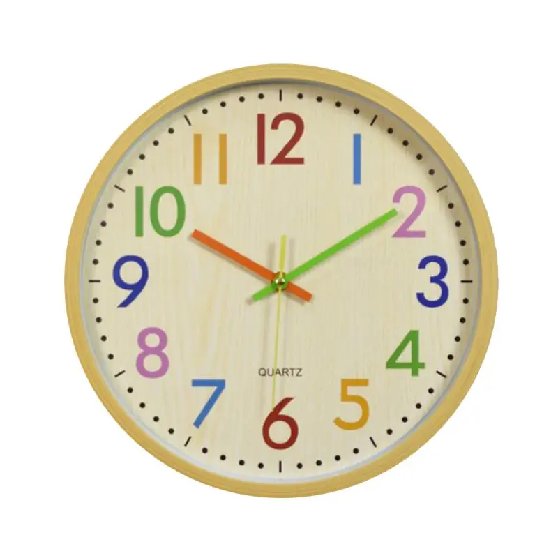 

Silent Non-ticking Kids Wall Clock Battery Operated Large Colorful Decorative Clock for kids Nursery Room Bedroom School Classro