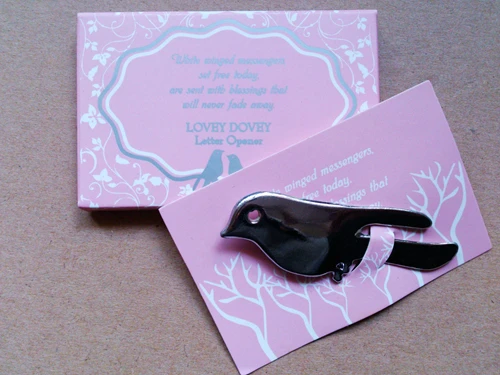 

Free Shipping 500 pcs wedding favors Love Birds Letter Opener souvenirs for Wedding Party Fedex, UPS, DHL, free shipping