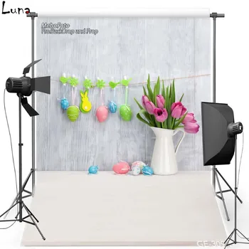 

MEHOFOTO Happy Easter Vinyl Photography Background For Children Wood Wall Flower New Fabric FlannelBackdrop For photo studio 309