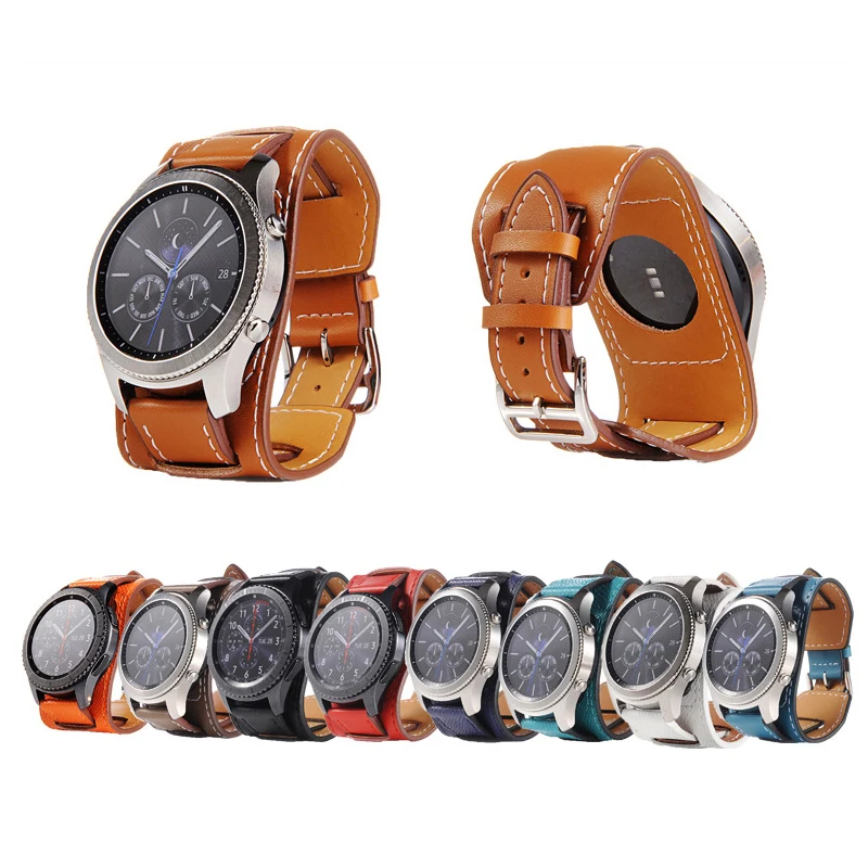 

LEONIDAS Samsung S3 watch strap 22mm leather strap first layer leather bracelet Huawei Huawei watch2 strap