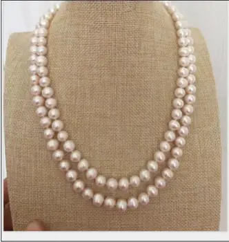 

35 natural 7-8M SOUTH SEA NATURAL White PEARL NECKLACE 925silver GOLD CLASP