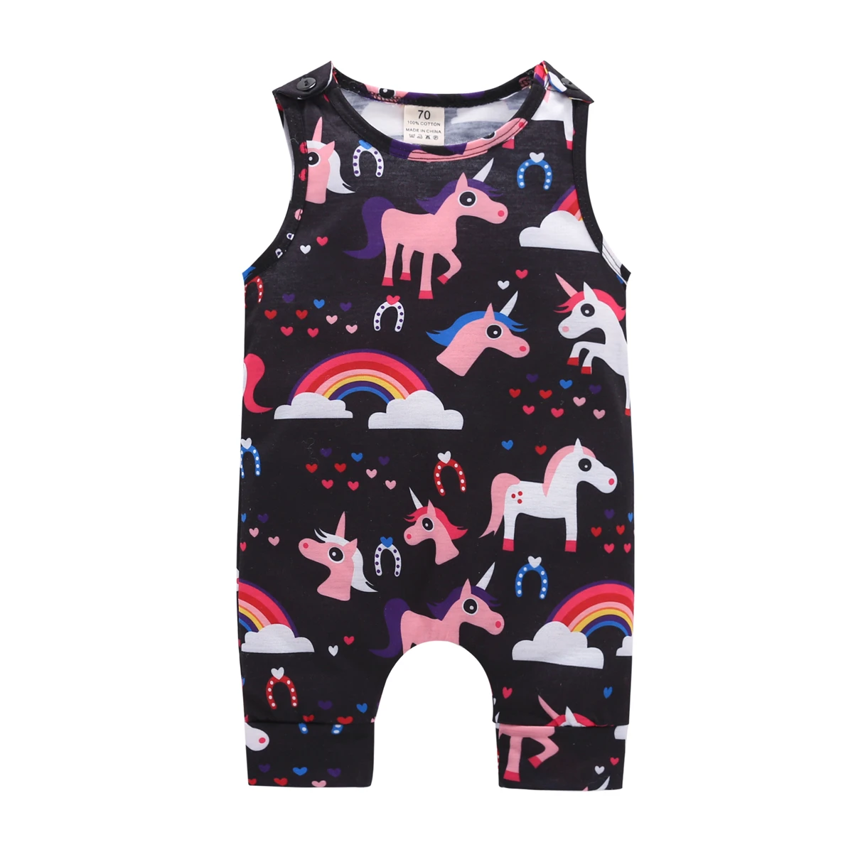 0 24M Toddler Rompers Girl Baby Romper Summer Pink Playsuit Clothes Newborn Cotton Clothing