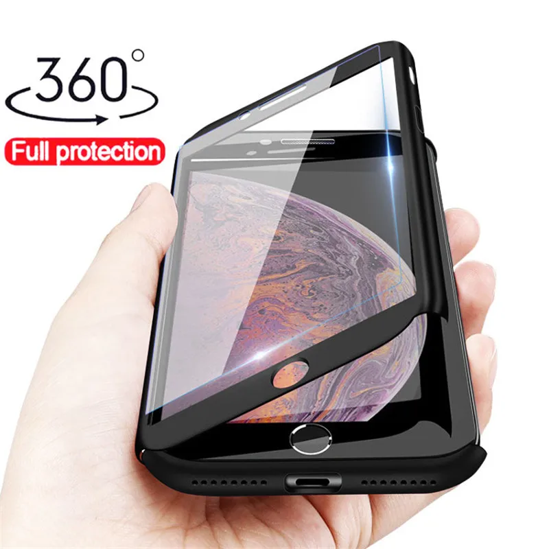 

Luxury 360 Full Protective Case For iPhone XS MAX XR X Phone Case For iPhone 6 6s 7 8 Plus Case 5 5S SE Cover Case Coque