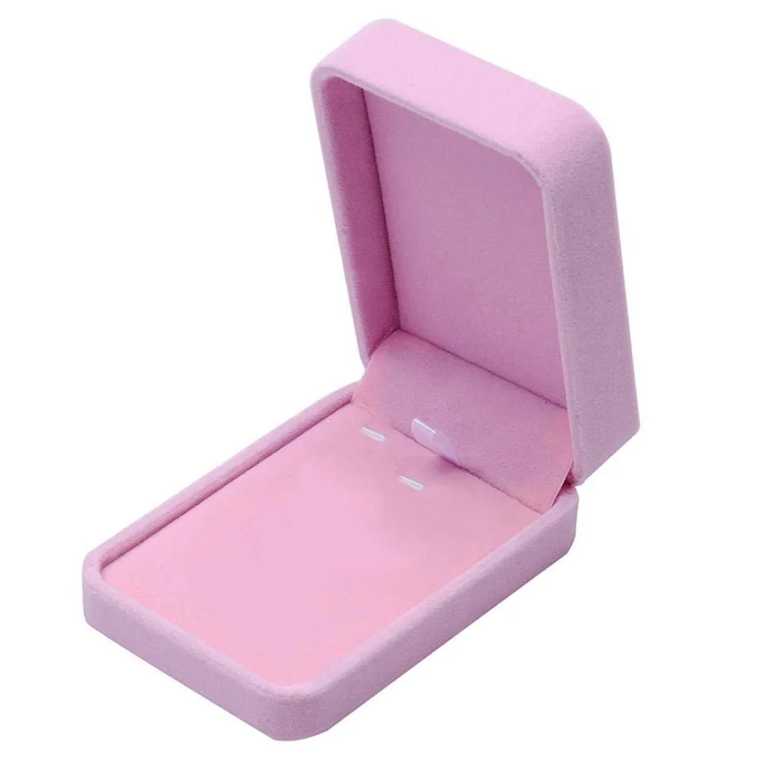 Новые бархатные подарок Jewellery кольцо Цепочки и ожерелья Браслет Дисплей Box Case (E, розовый)
