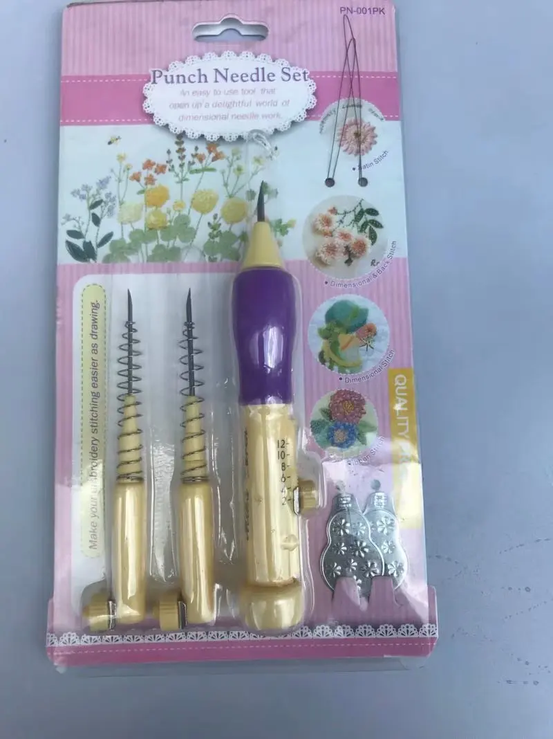 1 Set Punch Needle Russian Embroidery Poking Cross Stitch Tools Crochet Knitting Needle Art