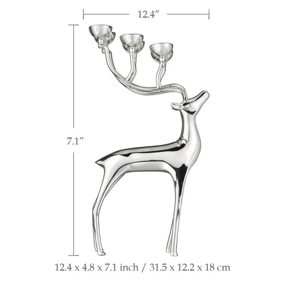 Tooarts подсвечники Серебряный олень подсвечник металлические свечи для домашнего декора подставка рождественские украшения для дома подарок на год