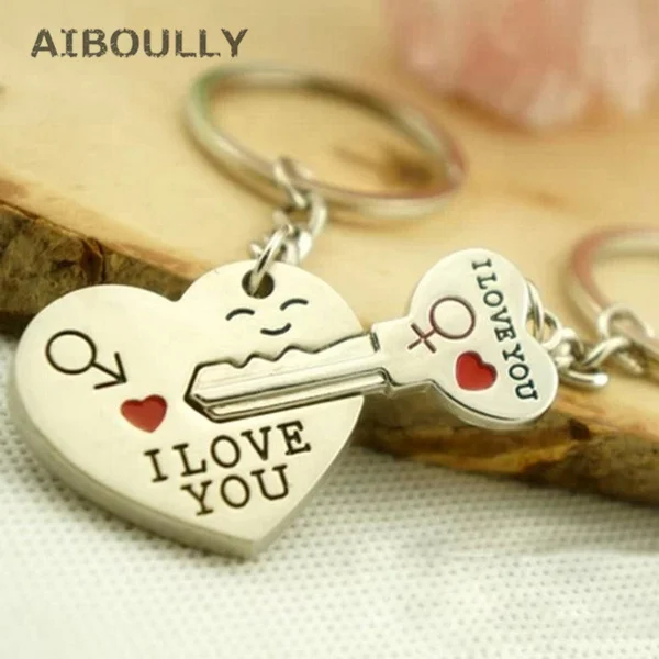 Новая пара брелок с сердцем I LOVE YOU кольцо для влюбленных романтичный креативный