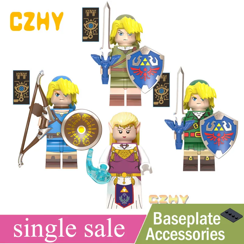 

Pop Figures The Legend of Zelda Game Princess Zelda Link Archer Shield Sword Building Blocks Toys For Children WM6053