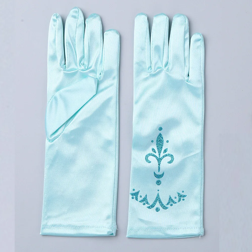 YiZYiF небесно-голубые Перчатки Девушки Длинные атласные перчатки принцессы дети аксессуар наряд для фотосессий для Хэллоуина Косплэй Детский костюм для вечеринок Наряжаться