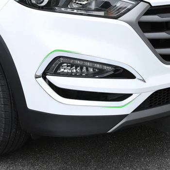 

For Hyundai Tucson 2015-2018 ABS Chrome Car front fog lamp eyebrow Decoration frame Cover Trim sticker Exterior Accessories 2pcs