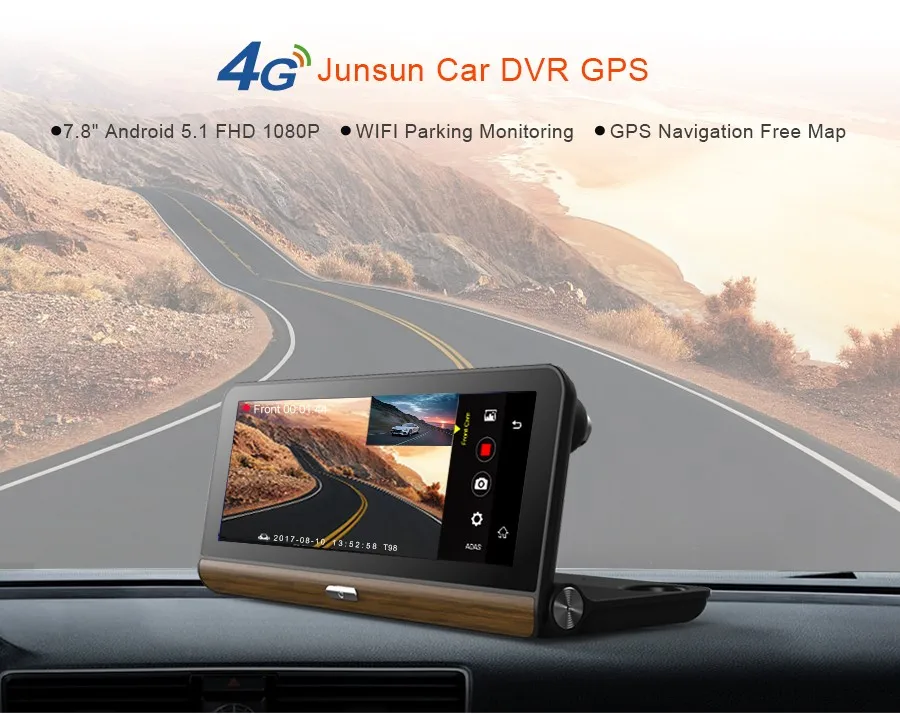 Junsun E31 Pro 4 г автомобиля Камера GPS 7." Android 5.1 Автомобильные видеорегистраторы WI-FI видео Регистраторы регистратор видеорегистратор видеорегистратор парковка мониторинга